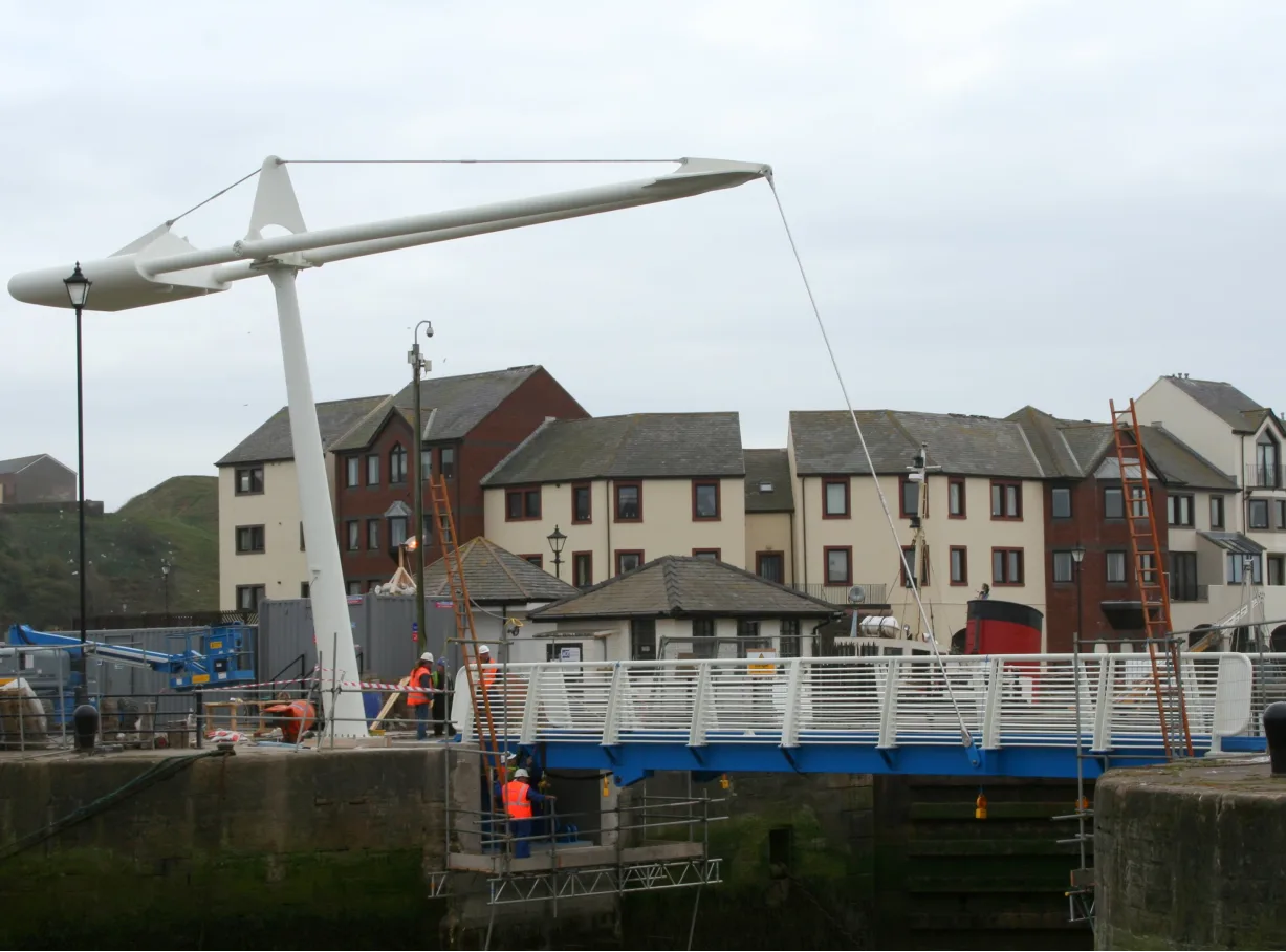 The completed Maryport Articulated Bridge