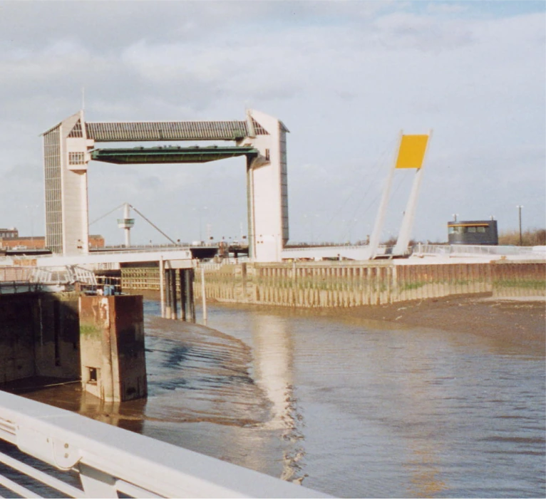 Photo of the Deep Rotating footbridge with the Hull Tidal Gate