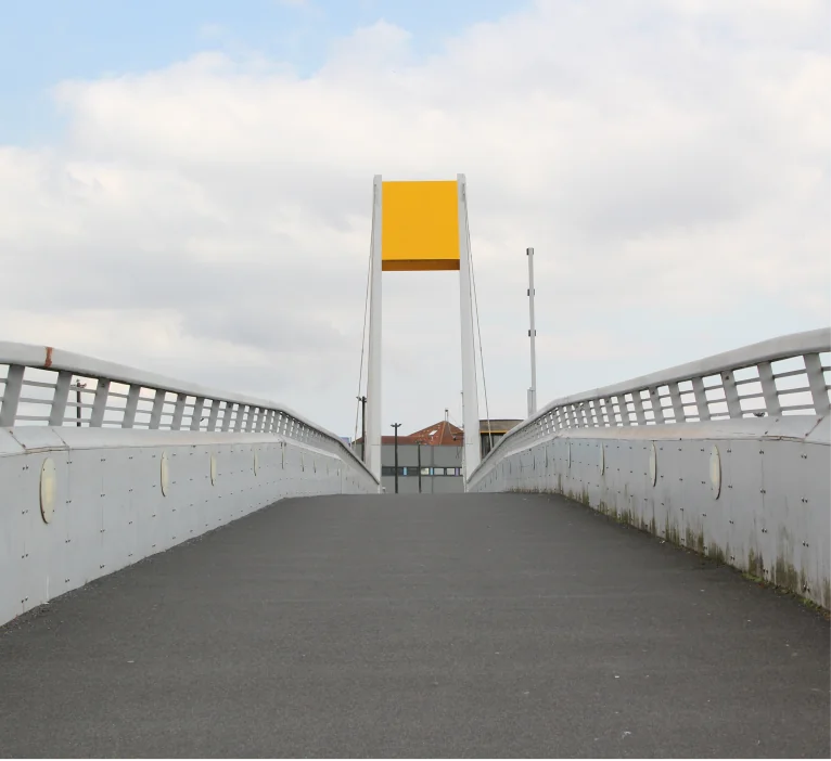 Shot of the Deep Rotating footbridge from the C4DI end of the bridge aimed at the Deep end off the bridge