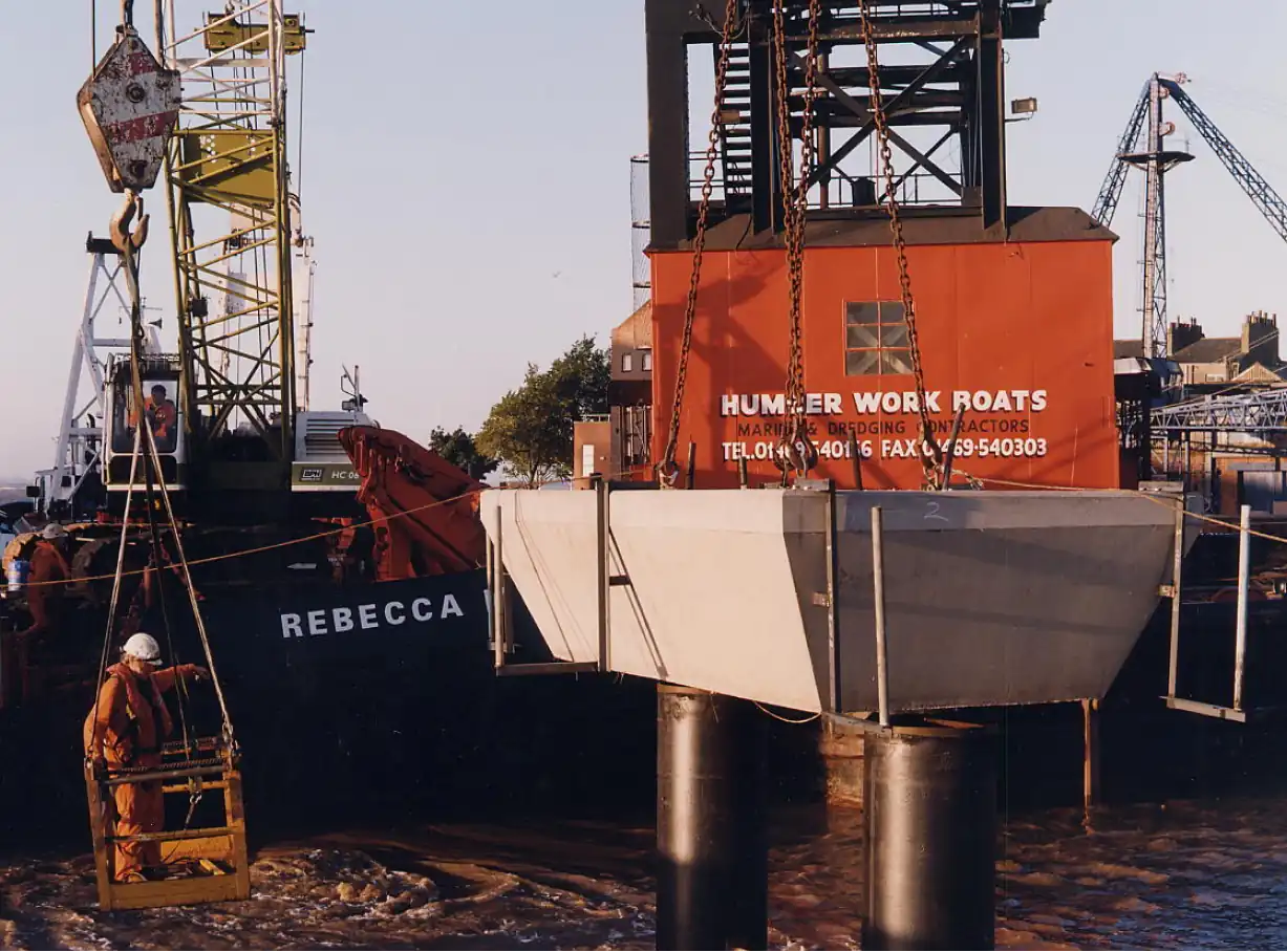 Photo of one of the Deep Rotating footbridge bases