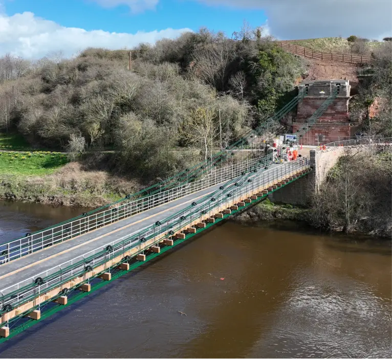 Drone shot of Union Chain bridge